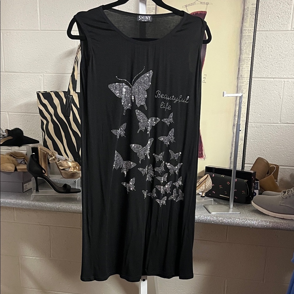 Black Butterfly Graphic Women's Top
